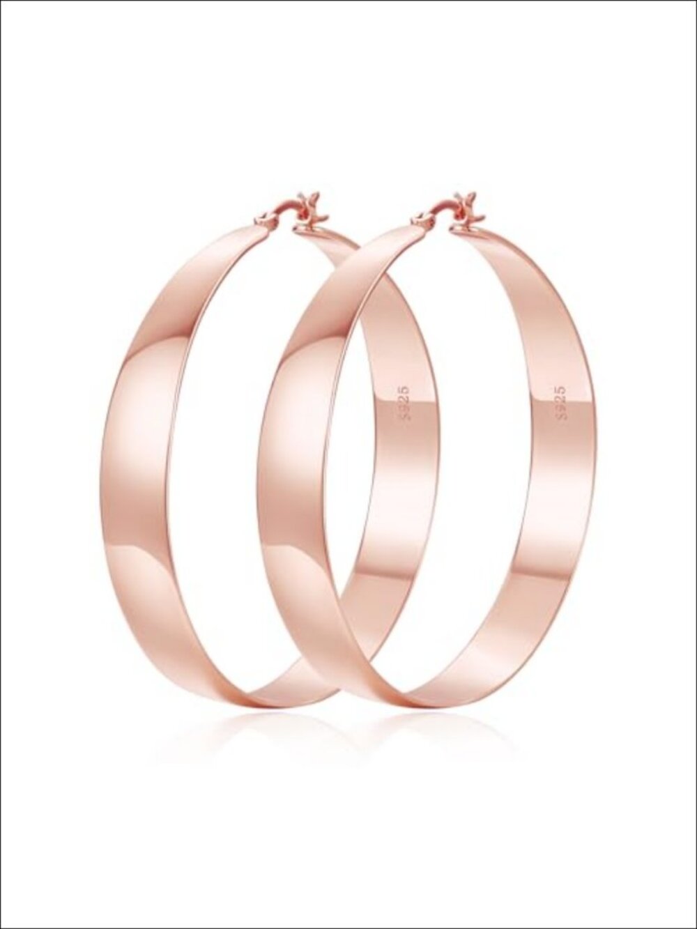10mm Wide 925 Sterling Silver Hoop Earrings for Women 14K Gold Plated